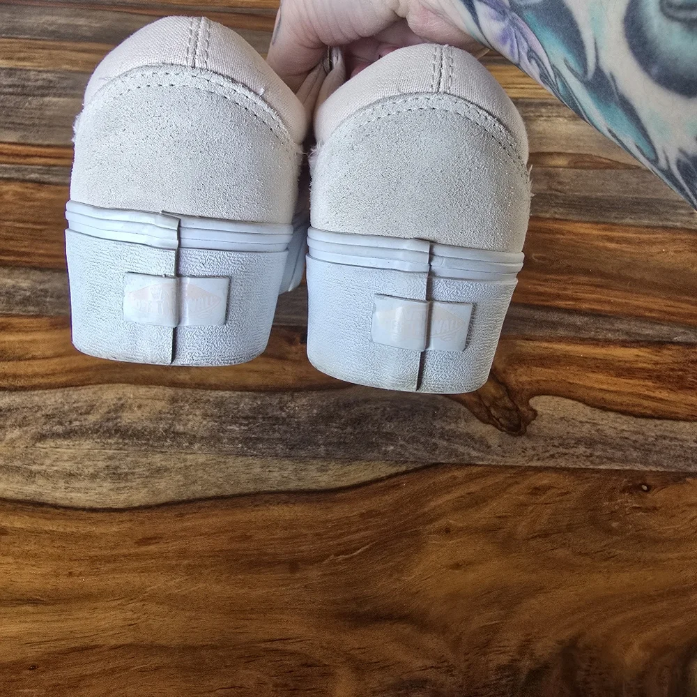 Women's Pastel Light Pink Nude Platform Laced Vans Stacked - Picture 4 of 8